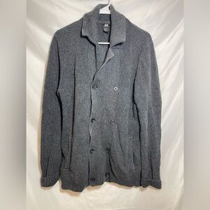H&M Charcoal Knit Cardigan Thick 100% Cotton